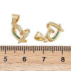 真鍮製マイクロパヴェキュービックジルコニアチャーム  ハート  16KGP本金メッキ  12.5x10.5x4.5mm  穴：4x3.5mm&nbsp;KK-C132-17G