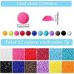 84G 12 Colors Resin Rhinestone Nail Art Decoration Accessories&nbsp;KY-SC0002-53