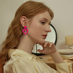 6 sets 6 style Acrylic Heart Asymmetrical Earrings&nbsp;EJEW-FI0001-66