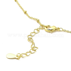 女の子用真鍮ネックレス  プラスチック製のビーズと  猫  ゴールドカラー  16.42インチ（41.7cm）&nbsp;NJEW-D068-01G