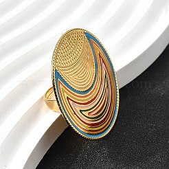 304 Stainless Steel Enamel Finger Rings for Women&nbsp;RJEW-M102-02G