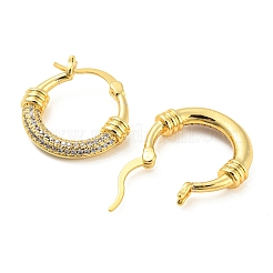 Brass Micro Pave Clear Cubic Zirconia Hoop Earrings&nbsp;EJEW-Q785-06G