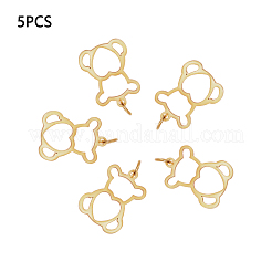 ステンレスペンダント201個  クマ  ゴールドカラー  18.5x14x1mm  穴：3mm&nbsp;STAS-S105-T584-2
