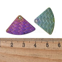 真鍮チャーム  カドミウムフリー＆ニッケルフリー＆鉛フリー  ファンチャーム  虹色  18x26x0.5mm  穴：1.4mm&nbsp;KK-D355-06RC