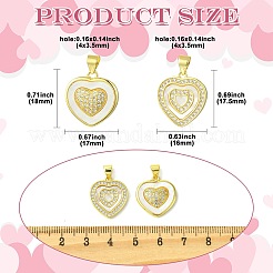 2Pcs 2 Styles Brass Pave Natural Shell Pendants&nbsp;KK-CJ0003-40B