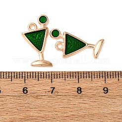 合金エナメルチャーム  ゴブレットチャーム  ライトゴールド  グリーン  20x11.5x2mm  穴：1.6mm&nbsp;FIND-D304-02B-KCG