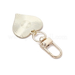 合金エナメル ハート ペンダント装飾  合金回転式ナスカン付き  ゴールドカラー  レッド  61.5mm&nbsp;HJEW-JM03150-02