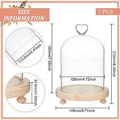 Heart Glass Dome Cover&nbsp;AJEW-WH0505-28B