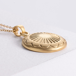 Vintage-inspired Stainless Steel Flower Pendant Men's Necklaces&nbsp;UG8663