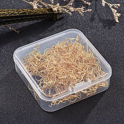 アイアン製ピアスフック  耳ワイヤー  水平ループ付き  ぶら下がりイヤリング作りに  ゴールドカラー  18x0.8mm  20ゲージ  穴：2mm  200個/箱&nbsp;IFIN-YW0001-07G