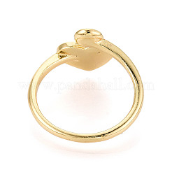 Heart Brass Shell & Epoxy Cuff Rings Setting&nbsp;KK-T079-56G