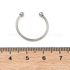 304ステンレススチール製オープンカフリング（ボールエンド付き）  ステンレス鋼色  1.5~3mm  usサイズ8（18.1mm）&nbsp;STAS-K320-02P