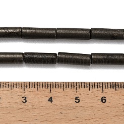 天然ゴールドパイライト/ゴールデンパイライトビーズ連売り  コラム  13x4~4.5mm  穴：1.2mm  約15個/連  7.72''（19.6センチメートル）&nbsp;G-F833-G01-01