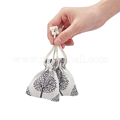 Tree Pattern Burlap Packing Pouches&nbsp;ABAG-PH0002-47
