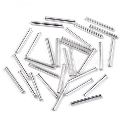 電気メッキガラスラッパビーズ  丸い穴  メタリックカラー  銀メッキ  17.5~20x1.5~2.5mm  穴：0.5~1mm  約2250個/袋&nbsp;SEED-S043-02C-02