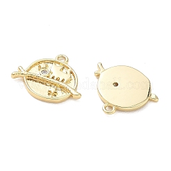Brass Micro Pave Clear Cubic Zirconia Pendants&nbsp;KK-C259-15G