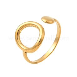 女性用304ステンレススチールカフリング  フラットラウンド  イオンプレーティング（ip）  18KGP本金メッキ  13.5mm  内径：18mm&nbsp;RJEW-Z110-05G