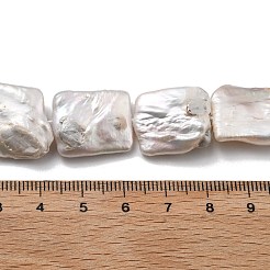 天然バロックケシパールビーズ連売り  養殖淡水パール  長方形  ホワイトスモーク  18~24x16~18x4~7mm  穴：0.6mm  約20個/連  14.76''~15.55''（37.5~39.5センチメートル）&nbsp;PEAR-P064-01E-01A