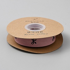 チロリアンテープ  ちょう結びの模様  アクセサリー縫製用  フラミンゴ  1インチ（25mm）  約10.00ヤード（9.14m）/ロール&nbsp;SRIB-WH0011-407B