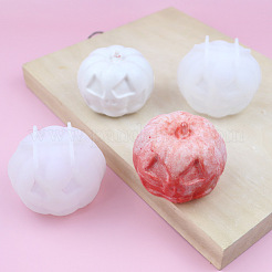 DIYの食品グレードのシリコーンキャンドルモールド  キャンドル作り用  カボチャ  ホワイト  7.5x5.9cm&nbsp;PW-WG216F1-01