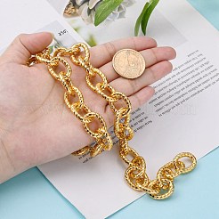 アルミアズキチェーン  テクスチャ  溶接されていない  オーバル  ゴールド  21x16x4mm&nbsp;CHA-K8316-29