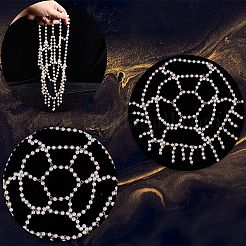 プラスチックパールメッシュヘッドバンド  女性と女の子のためのヘアアクセサリー  ゴールドカラー  250x200x6mm&nbsp;OHAR-WH20007-07G