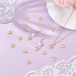 真鍮製ペンダント40個  ちょう結びのチャーム  18KGP本金メッキ  11x11.5x1mm  穴：1.2mm&nbsp;KK-UN0004-67