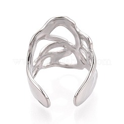 304 Stainless Steel Cuff Open Rings for Women&nbsp;RJEW-N052-19P