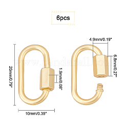 6Pcs Brass Screw Carabiner Lock Charms&nbsp;KK-FH0002-91