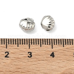 貝殻型の真鍮ビーズ  カドミウムフリー＆鉛フリー  長持ちメッキ  ラックめっき  プラチナ  6x7x4mm  穴：1.4mm&nbsp;KK-G555-04P