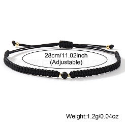 Natural Obsidian Round Link Bracelets&nbsp;KB3682-1