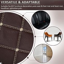 PVCレザー、コットン、ポリエステル生地  DIYクラフト用品  ココナッツブラウン  2000x1550~1600x3mm&nbsp;DIY-WH0671-191B