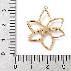 304ステンレススチールラインストーンペンダント  花  ゴールドカラー  29.5x24x2.5mm  穴：1.6mm&nbsp;STAS-K308-05G