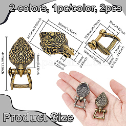 2Pcs 2 Colors Brass Cord Ends&nbsp;FIND-NB0006-61