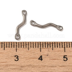 変色しない304ステンレススチールリンクコネクタチャーム  ツイストバー  ステンレス鋼色  14x2.5x1.2mm  穴：1.2mm&nbsp;STAS-Q323-12P