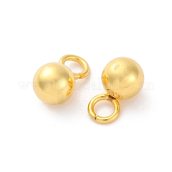 ステンレススチールチャーム201個  ボールチャーム  18KGP本金メッキ  8x5mm  穴：1.80mm&nbsp;STAS-A093-01C-G-1