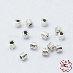 Rhodium Plated 925 Sterling Silver Crimp Beads&nbsp;STER-L063-04P