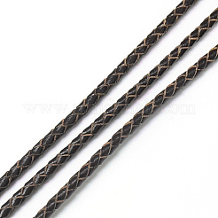 レザー編み込みコード  ココナッツブラウン  3mm  約54.68ヤード（50m）/バンドル&nbsp;WL-Q005-3mm-12