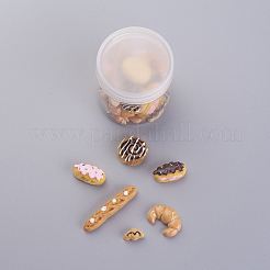 パンモチーフ樹脂カボション  模造食品  ミックスカラー  5.5x5cm  30個/箱&nbsp;CRES-X0010-09