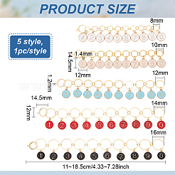 Brass Link Knitting Row Counter Chains&nbsp;HJEW-BC00009