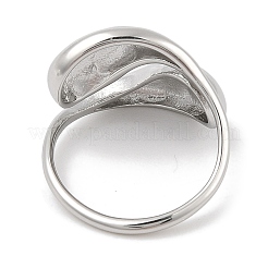 女性用オープン304ステンレススチール指輪  ティアドロップ  ステンレス鋼色  15mm  内径：18mm&nbsp;RJEW-B070-01P