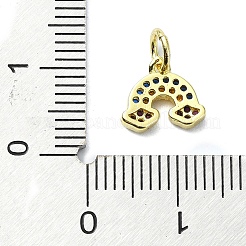 Brass Micro Pave Colorful Cubic Zirconia Pendants&nbsp;KK-H475-12G