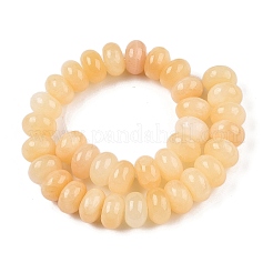 天然石イエロージェイド翡翠ビーズ連売り  ロンデル  10x6mm  穴：1mm  約34個/連  7.87''（20センチメートル）&nbsp;G-T138-74A