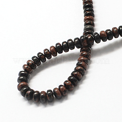 Rondelle Natural Mahogany Obsidian Bead Strands&nbsp;G-Q446-02