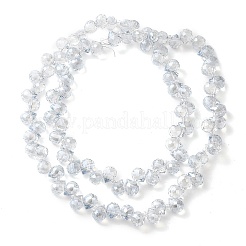 電気メッキガラスビーズセット  ティアドロップ  ライトスチールブルー  10~11x8mm  穴：1mm  約93個/連  62cm&nbsp;EGLA-D030-17P