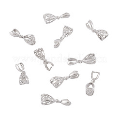 ラックメッキ真鍮チャームピンチベイル  アンティークシルバー  13x8x5mm  穴：5x9mmと7x4mm  ピン：1mm&nbsp;KK-BT0001-09