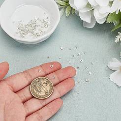 114 個 3 スタイル 925 スターリングシルバービーズ  正方形  銀  1.7~3x1.7~3x1~1.2mm  穴：0.6~1.2mm&nbsp;STER-AR0001-09