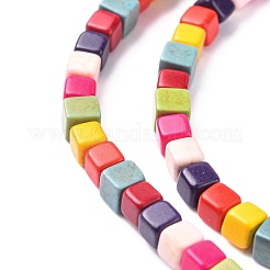 Synthetic Turquoise Beads Strands&nbsp;TURQ-G108-4x4mm-12