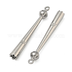 304ステンレスペンダント  ロングコーンチャーム  ステンレス鋼色  50x6mm  穴：1.8mm&nbsp;STAS-P446-05P