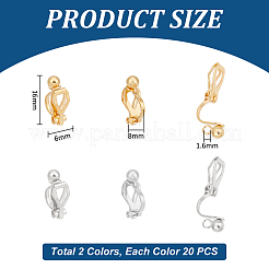 40Pcs 2 Colors Brass Clip-on Earring Findings. with Loop&nbsp;KK-UN0001-76